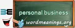 WordMeaning blackboard for personal business